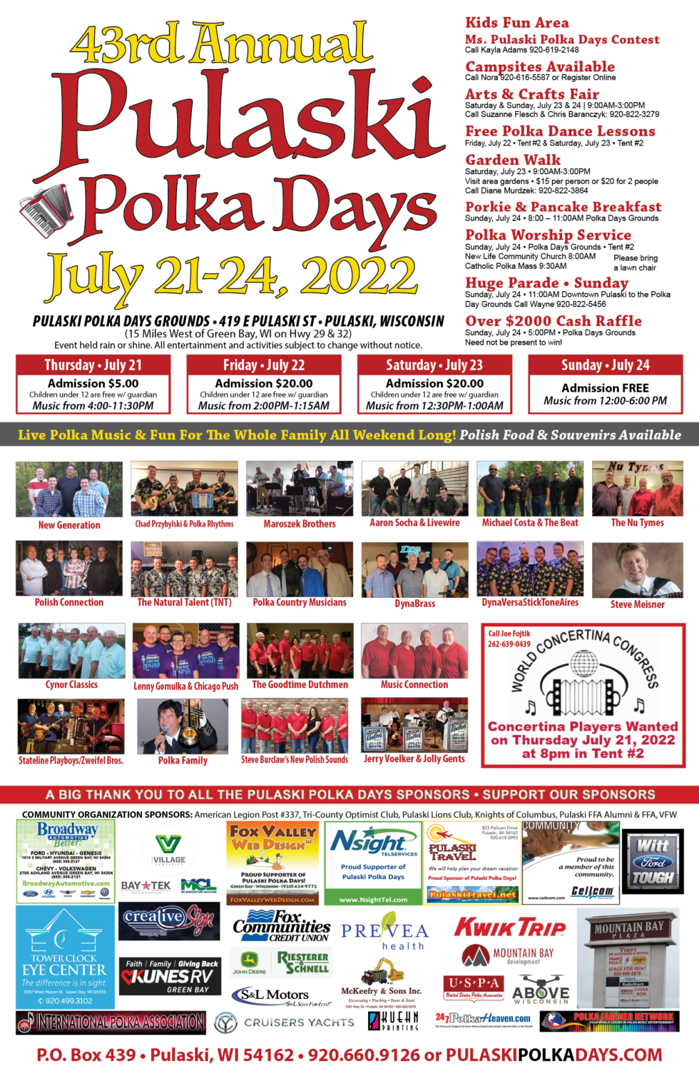 Brochure & Poster Pulaski Polka Days Music Festival
